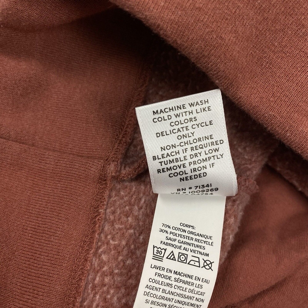 L.L. Bean Sweatshirt Womens Size M Orange Signature Organic Anorak Pocket Zip - Picture 5 of 13